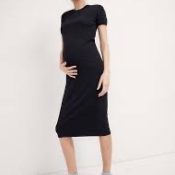 Hatch Maternity Eliza Lightweight Knit T-Shirt Maternity Short Sleeve Black XS - Picture 9 of 11